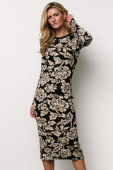 Marci Sweater Dress | Baltic Born Black + Ivory Floral