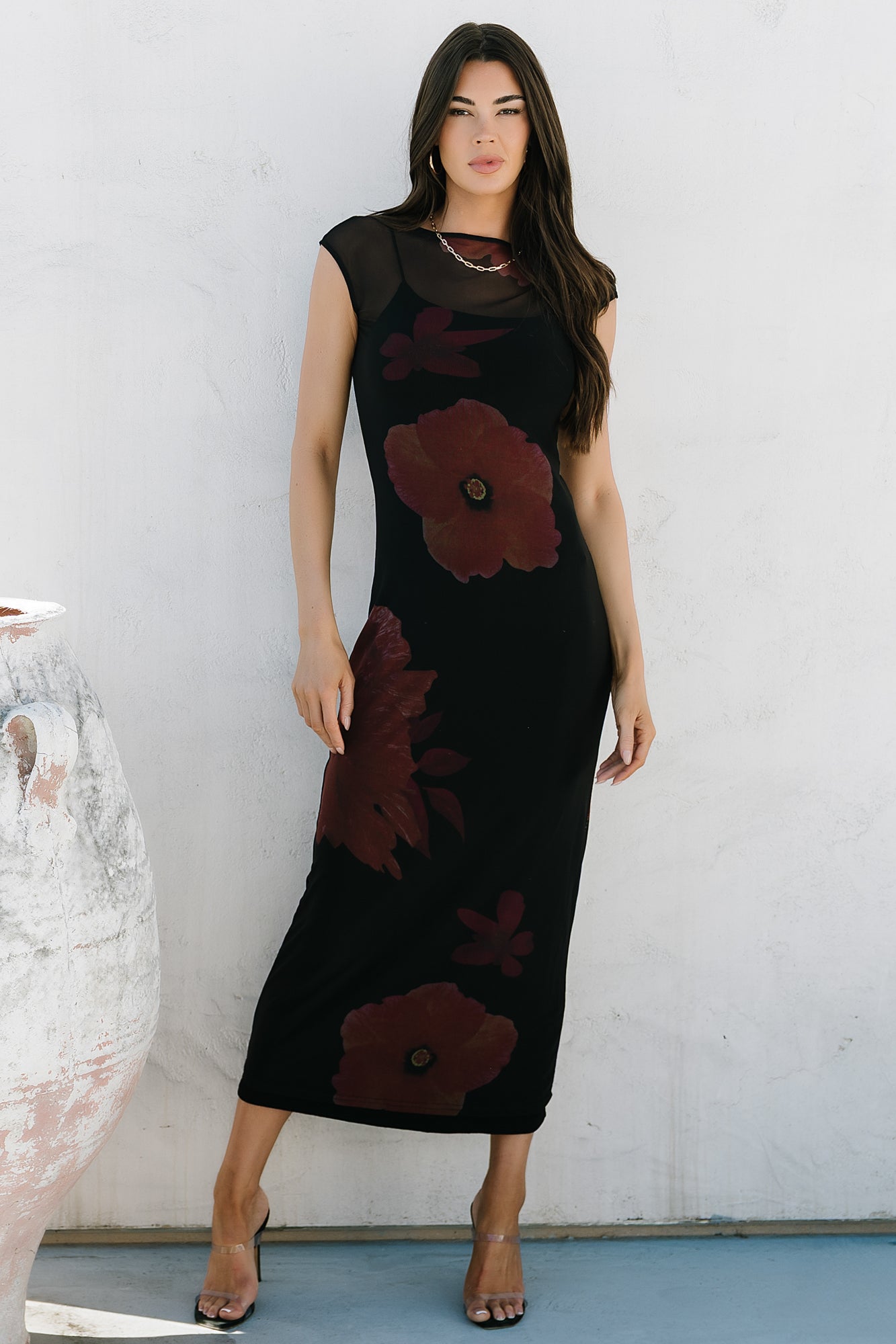 Daniela Mesh Midi Dress | Baltic Born Black Floral