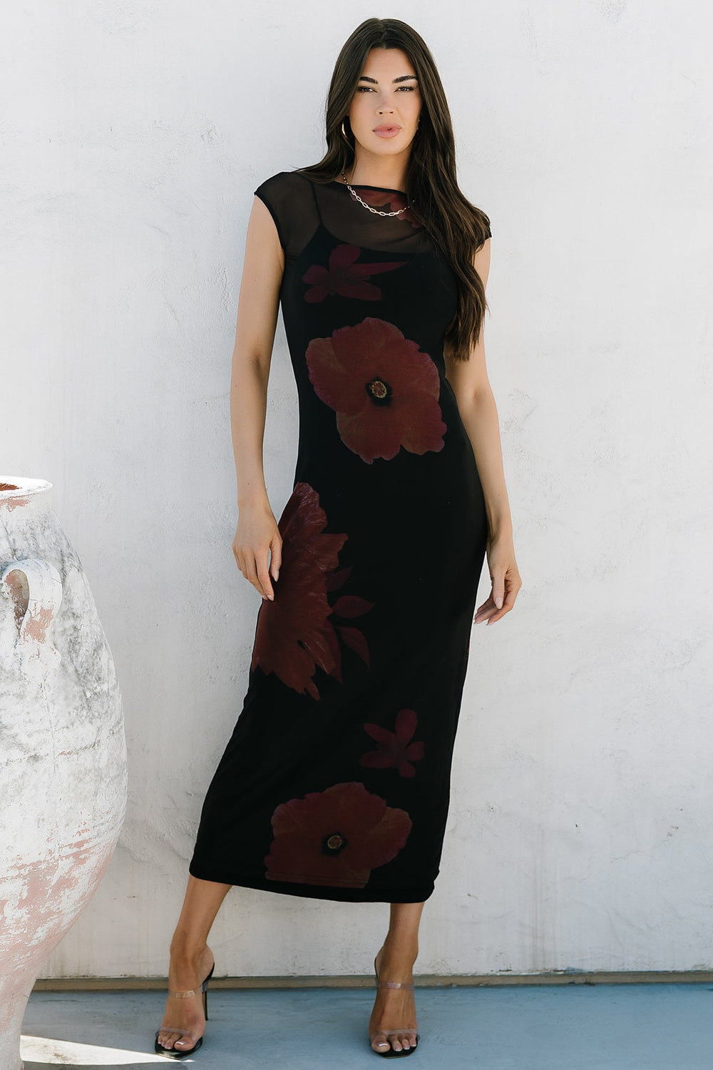 Daniela Mesh Midi Dress | Baltic Born Black Floral