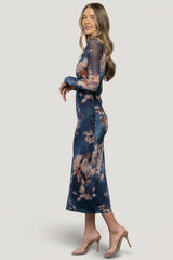 Darya Mesh Midi Dress | Baltic Born Navy Floral