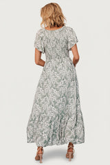 Joanie Smocked Dress | Baltic Born Sage + Off White Floral