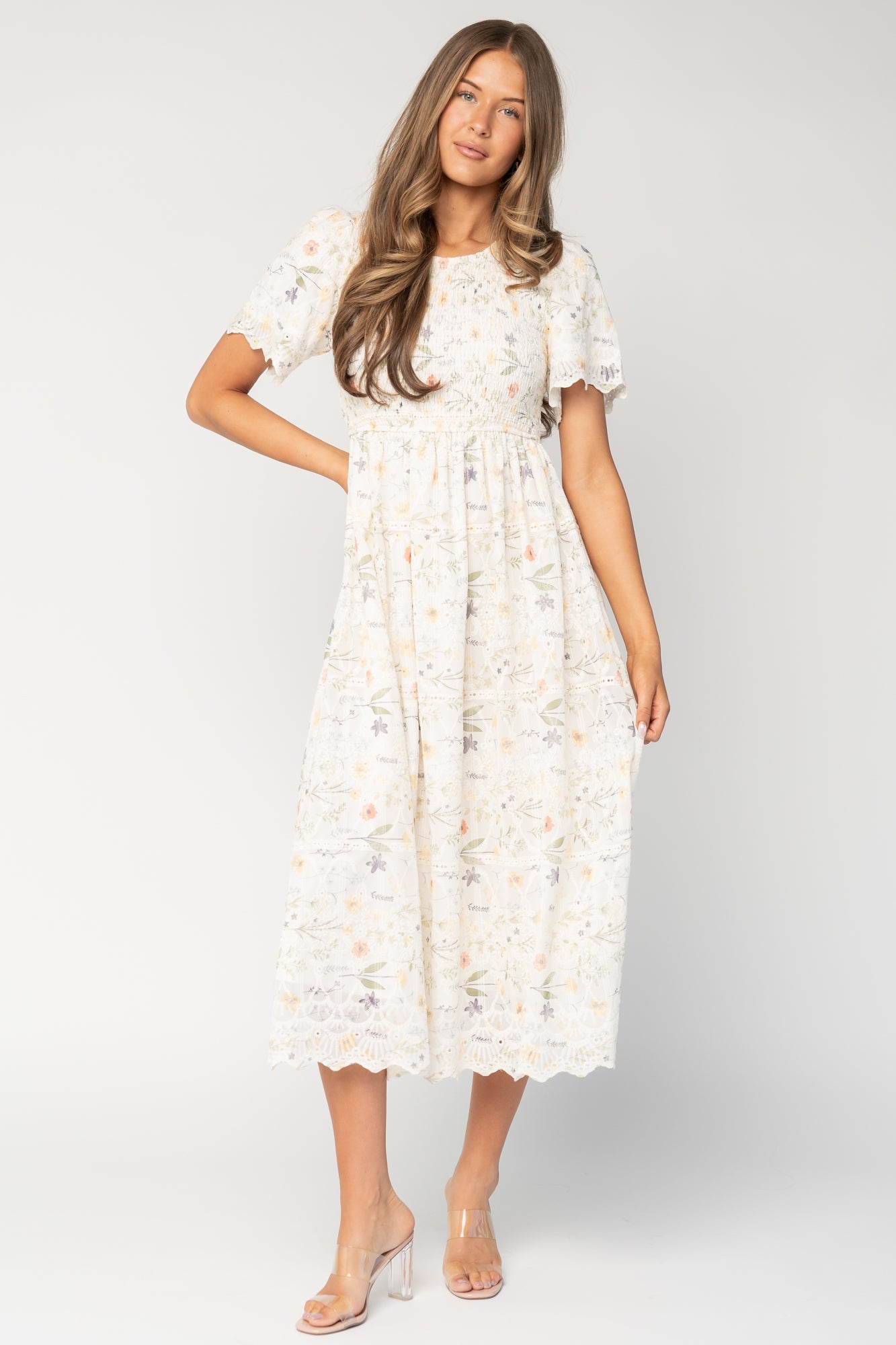 Maribel Lace Midi Dress | Baltic Born Cream Floral
