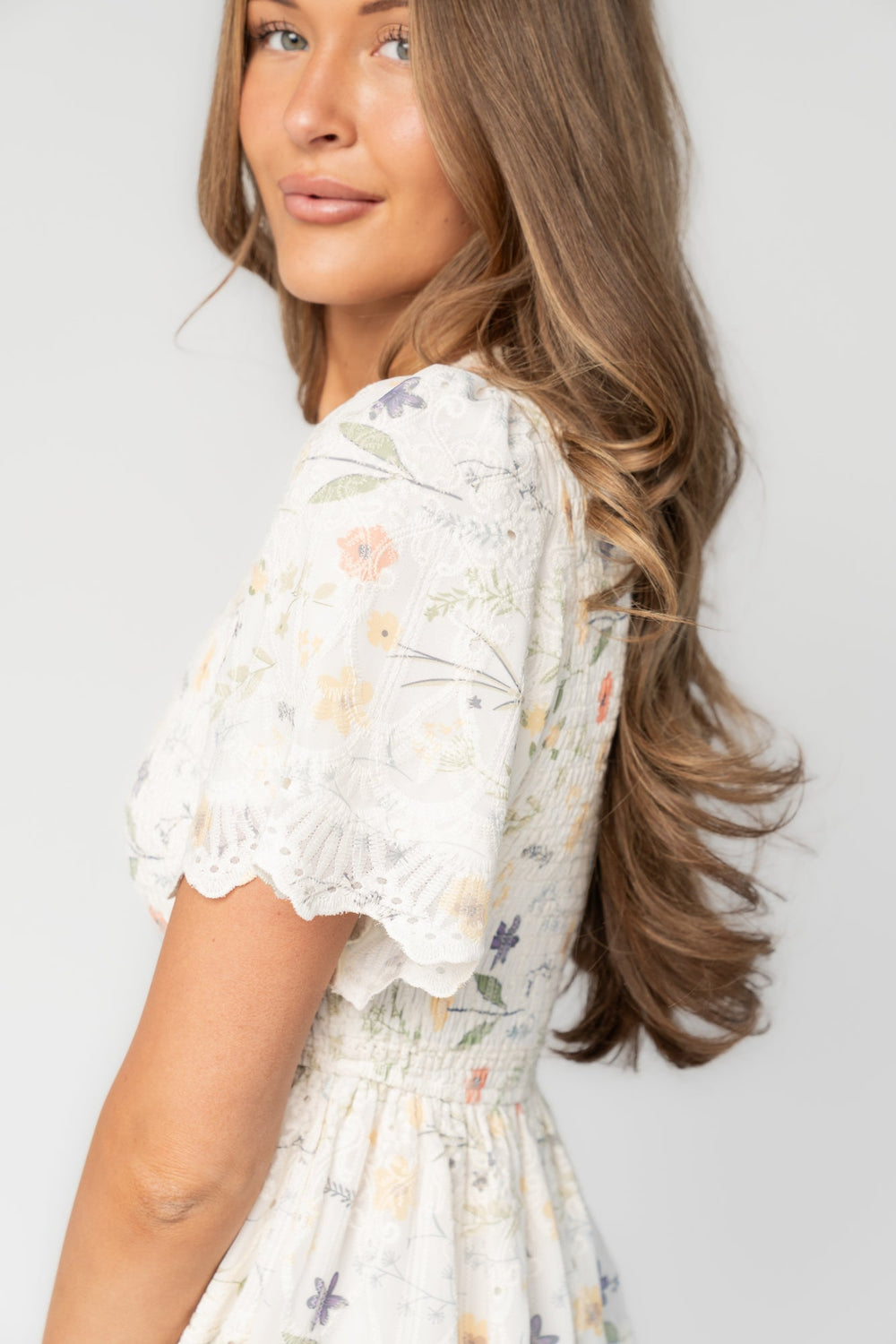 Maribel Lace Midi Dress | Baltic Born Cream Floral