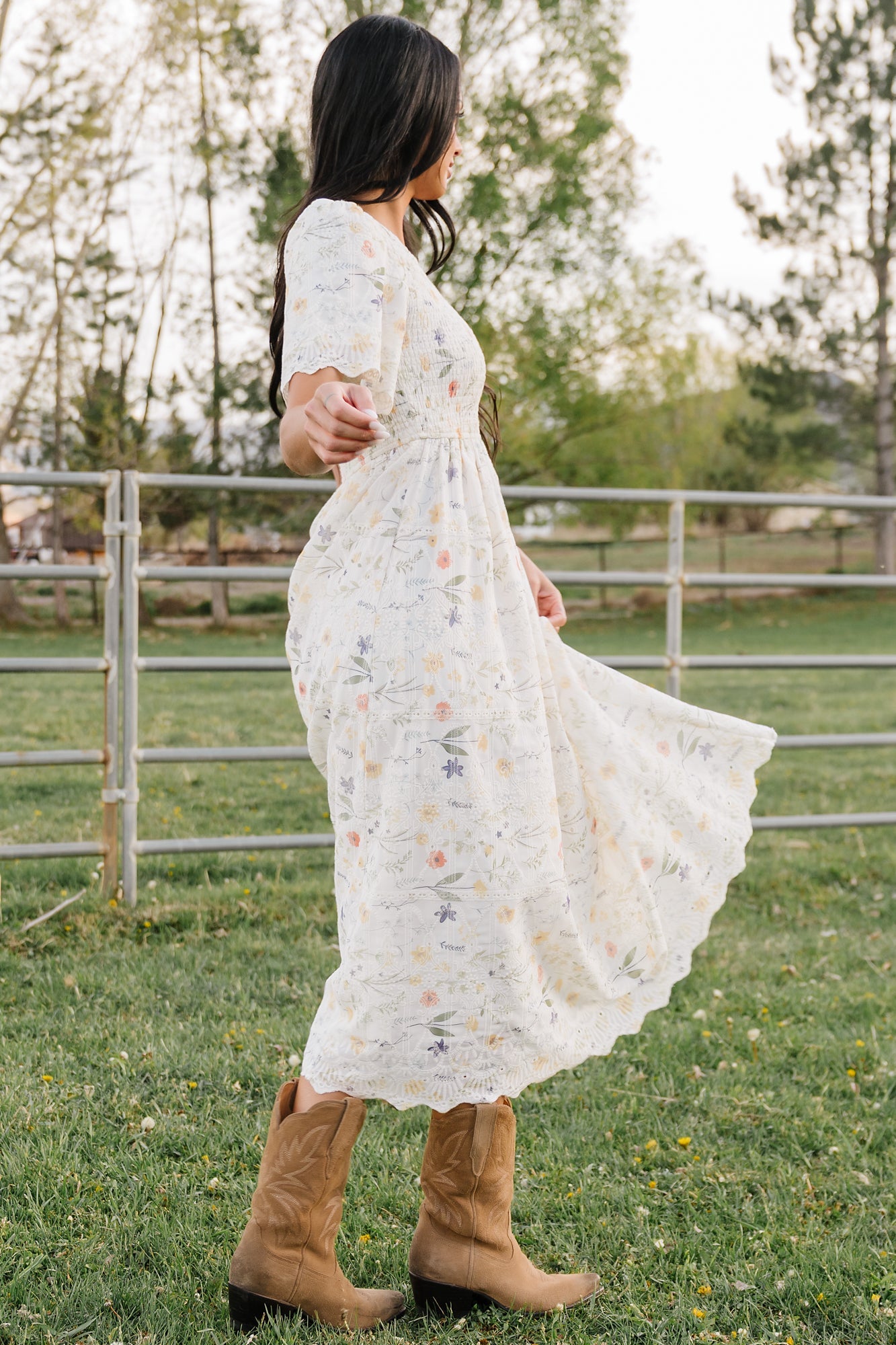 Maribel Lace Midi Dress | Baltic Born Cream Floral