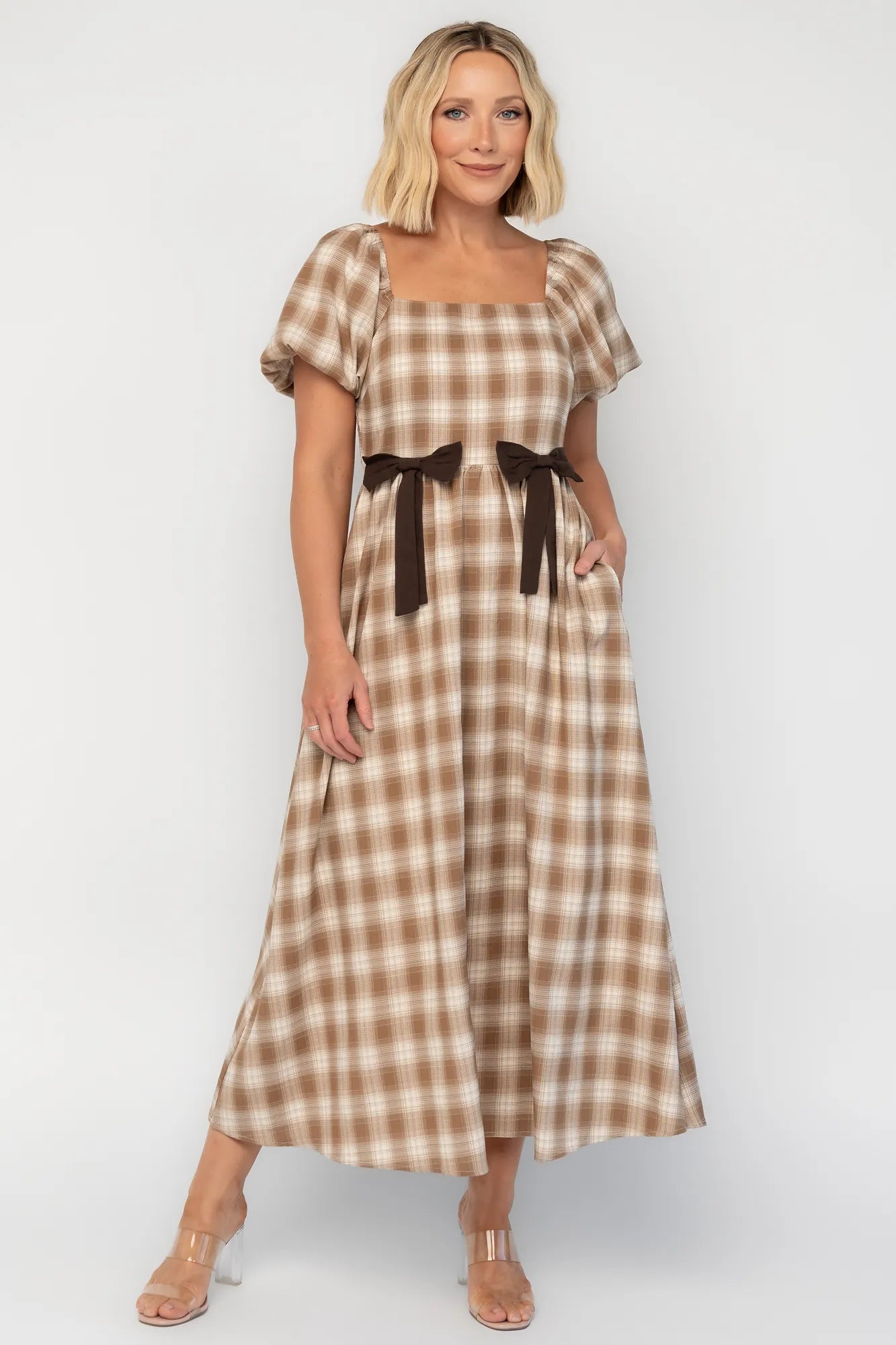 Sinclair Midi Dress | Baltic Born Brown Plaid