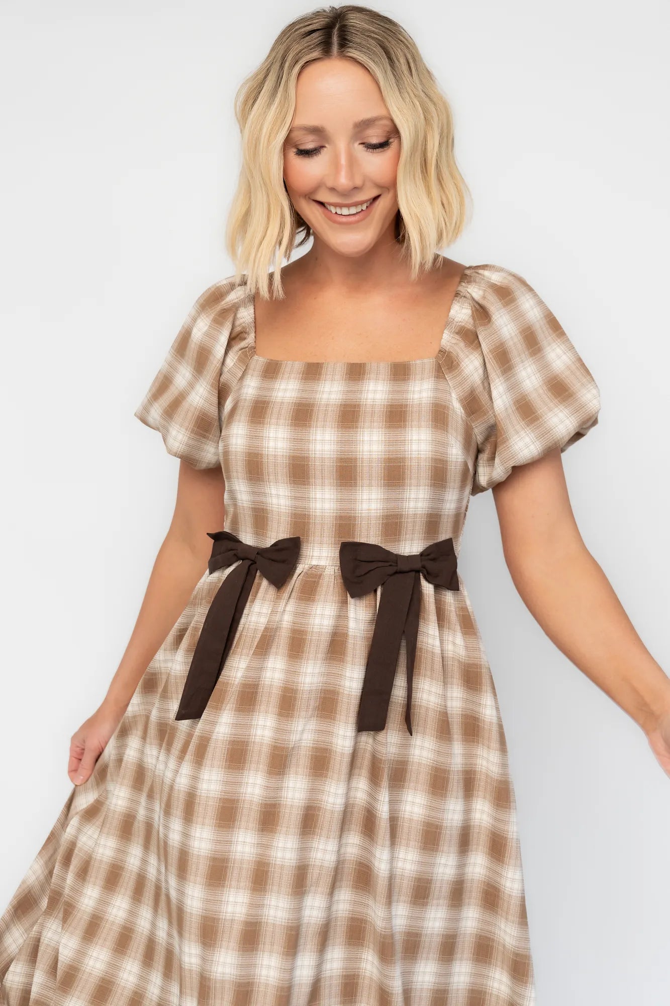 Sinclair Midi Dress | Baltic Born Brown Plaid
