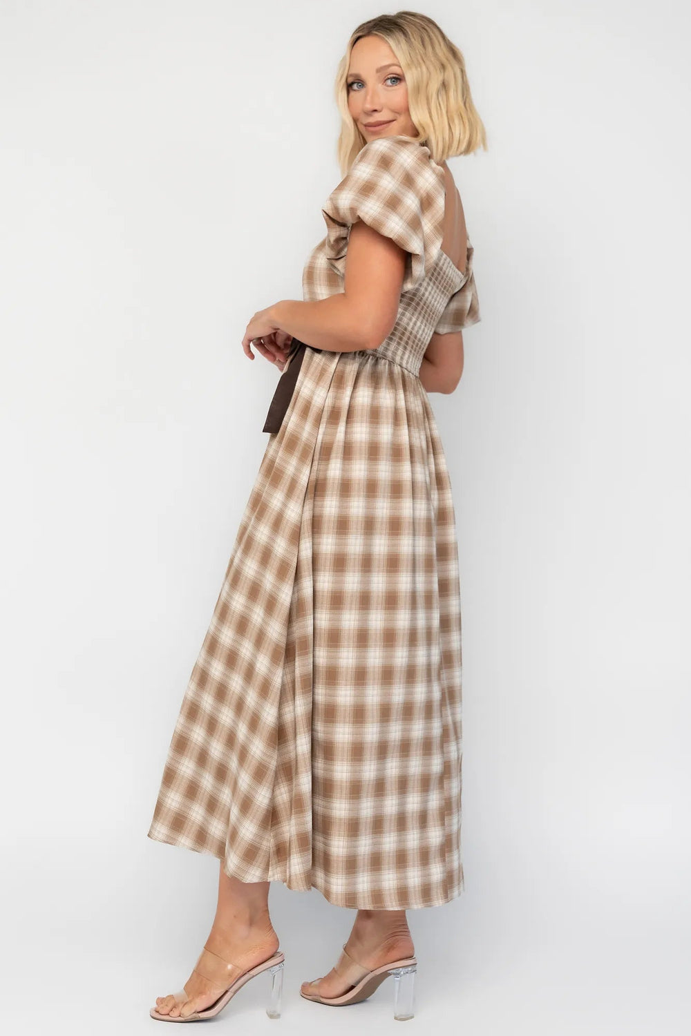 Sinclair Midi Dress | Baltic Born Brown Plaid