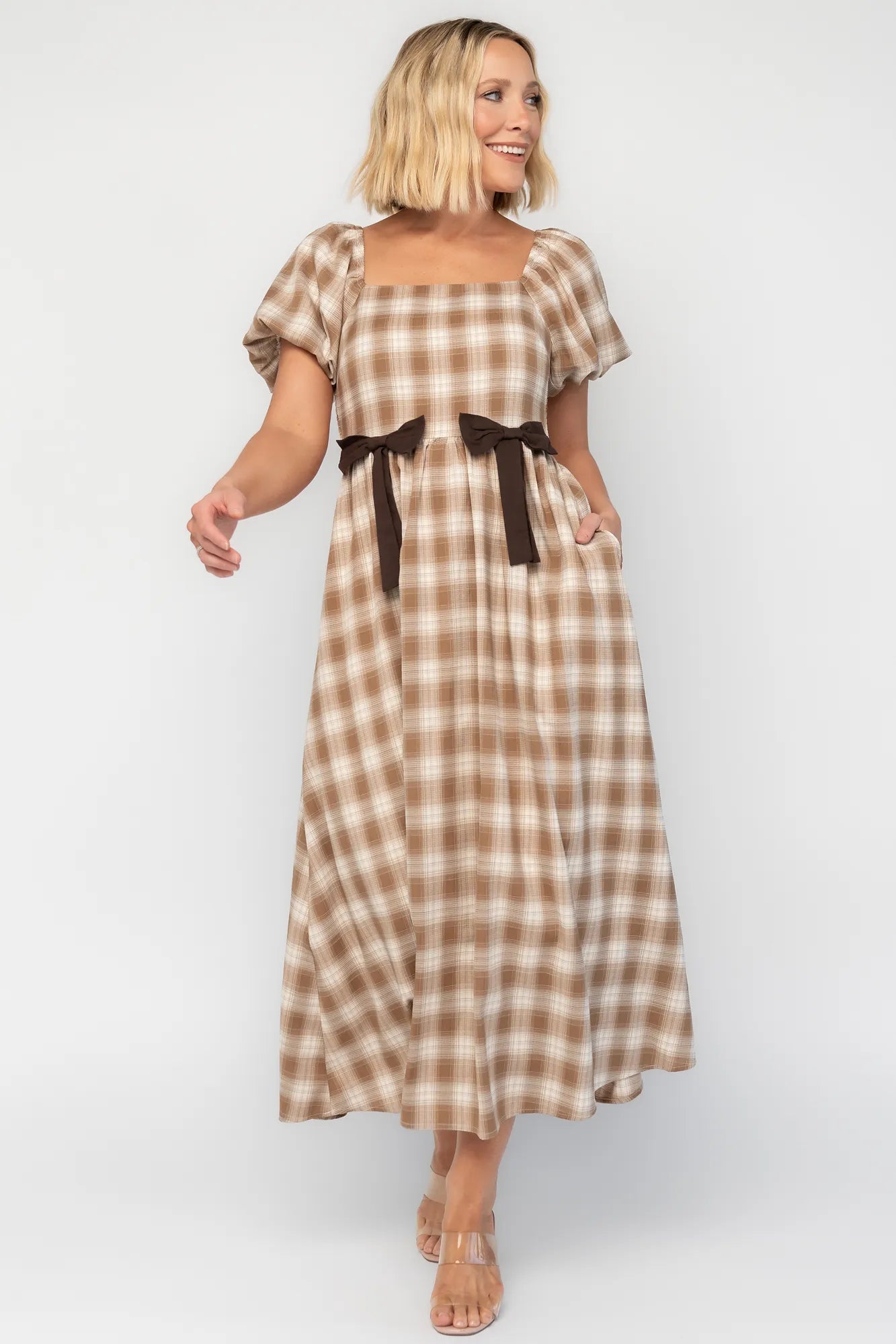 Sinclair Midi Dress | Baltic Born Brown Plaid