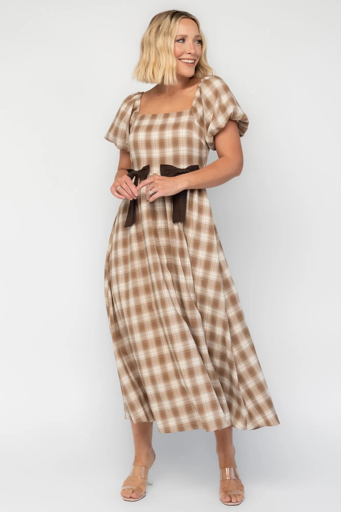 Sinclair Midi Dress | Baltic Born Brown Plaid