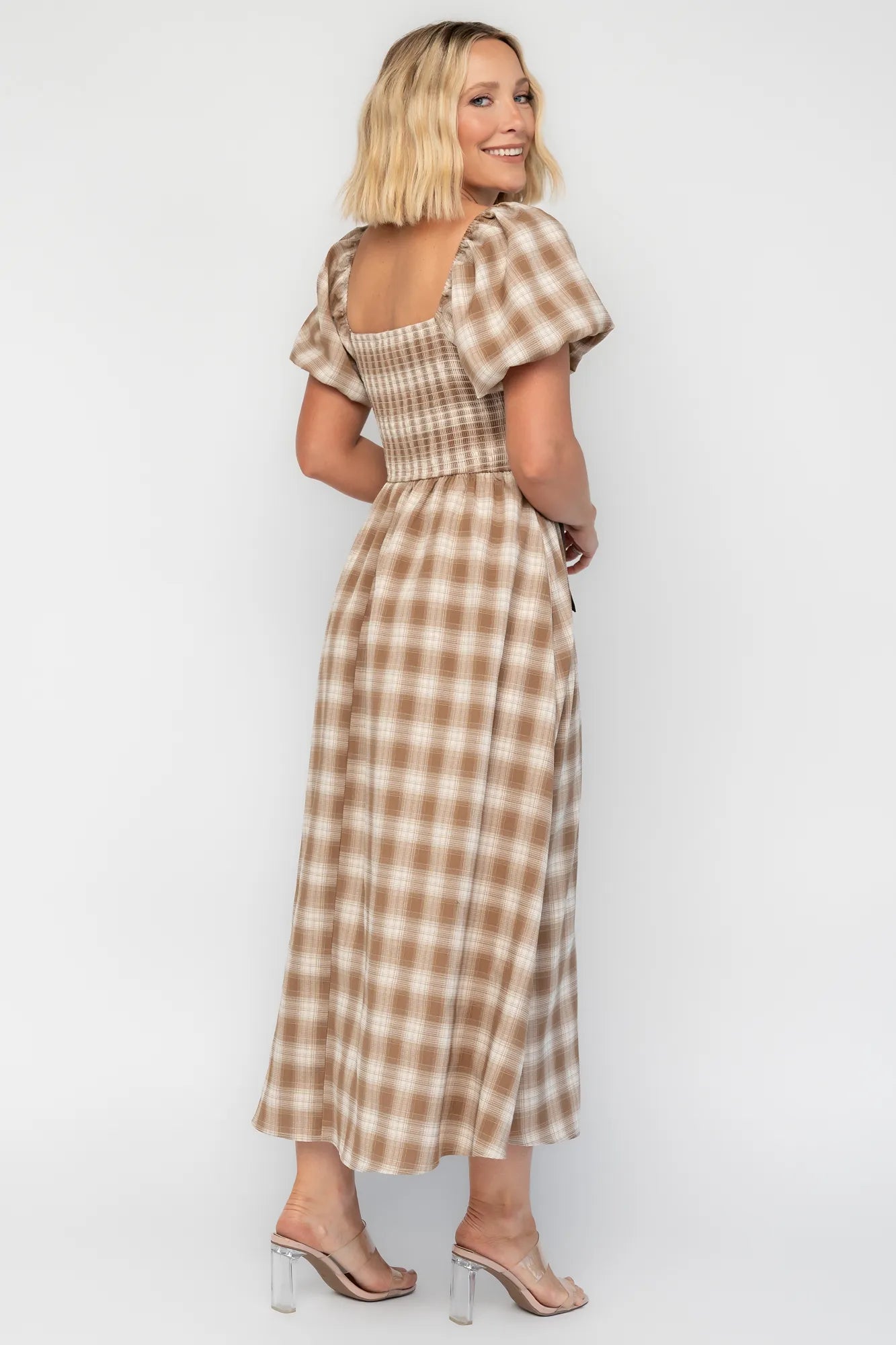 Sinclair Midi Dress | Baltic Born Brown Plaid