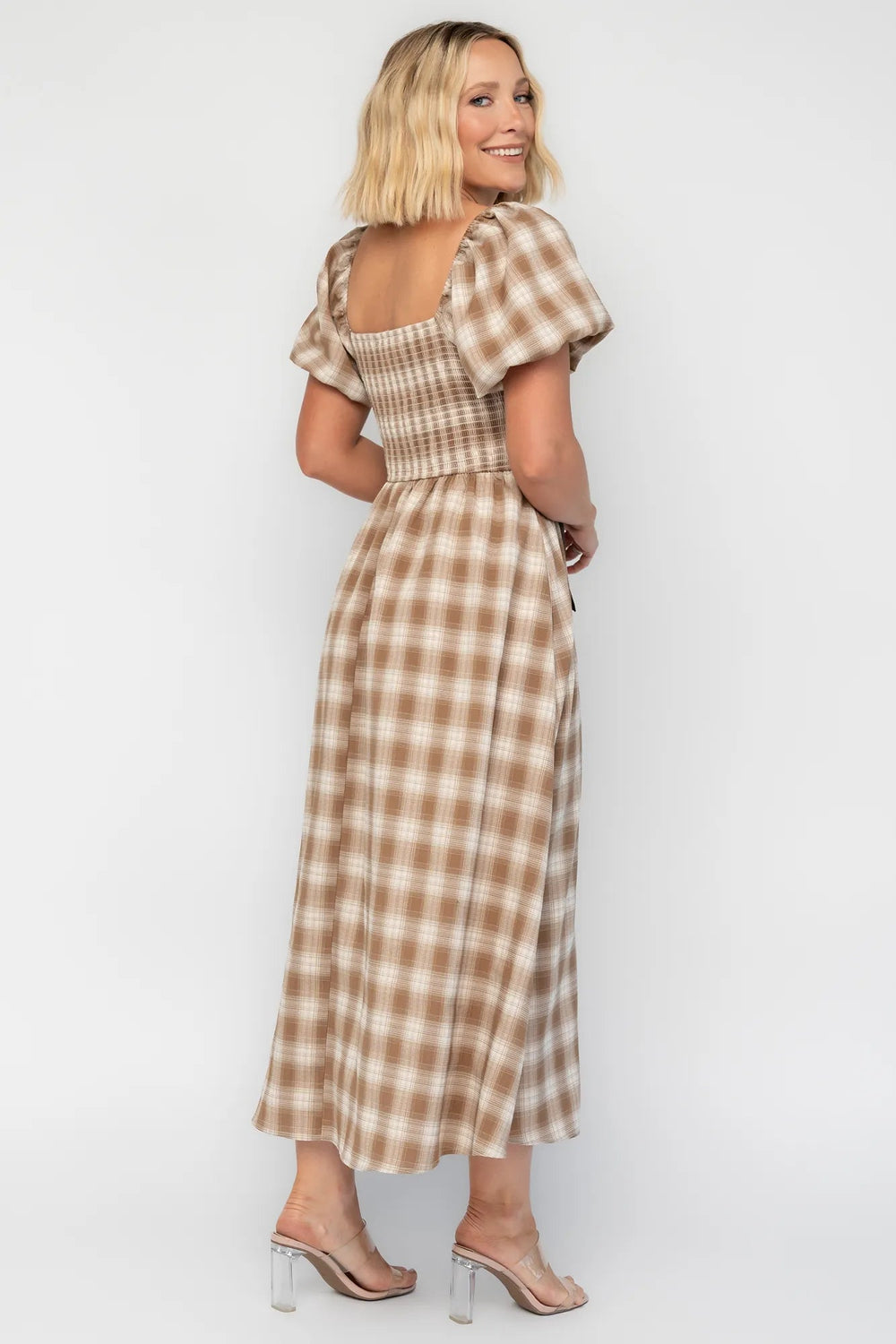 Sinclair Midi Dress | Baltic Born Brown Plaid