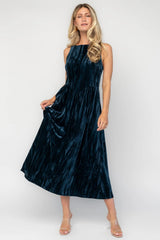 Octavia Velvet Midi Dress | Baltic Born Deep Teal