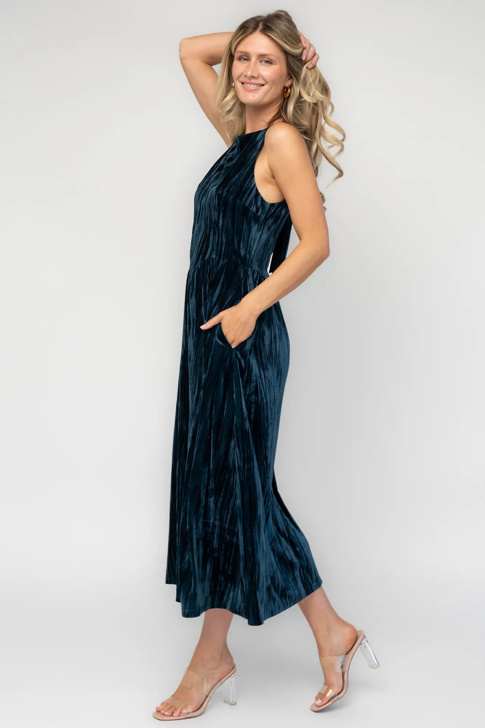 Octavia Velvet Midi Dress | Baltic Born Deep Teal