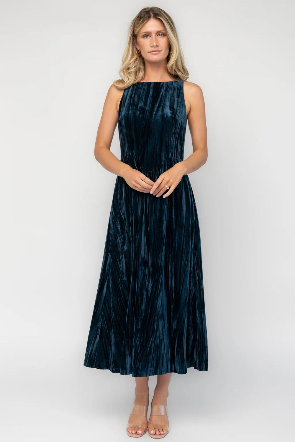 Octavia Velvet Midi Dress | Baltic Born Deep Teal