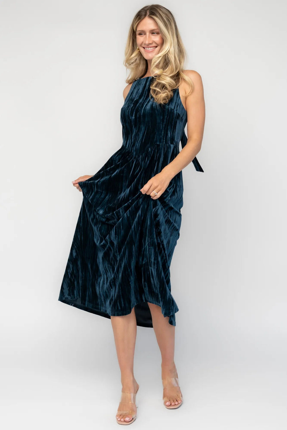 Octavia Velvet Midi Dress | Baltic Born Deep Teal