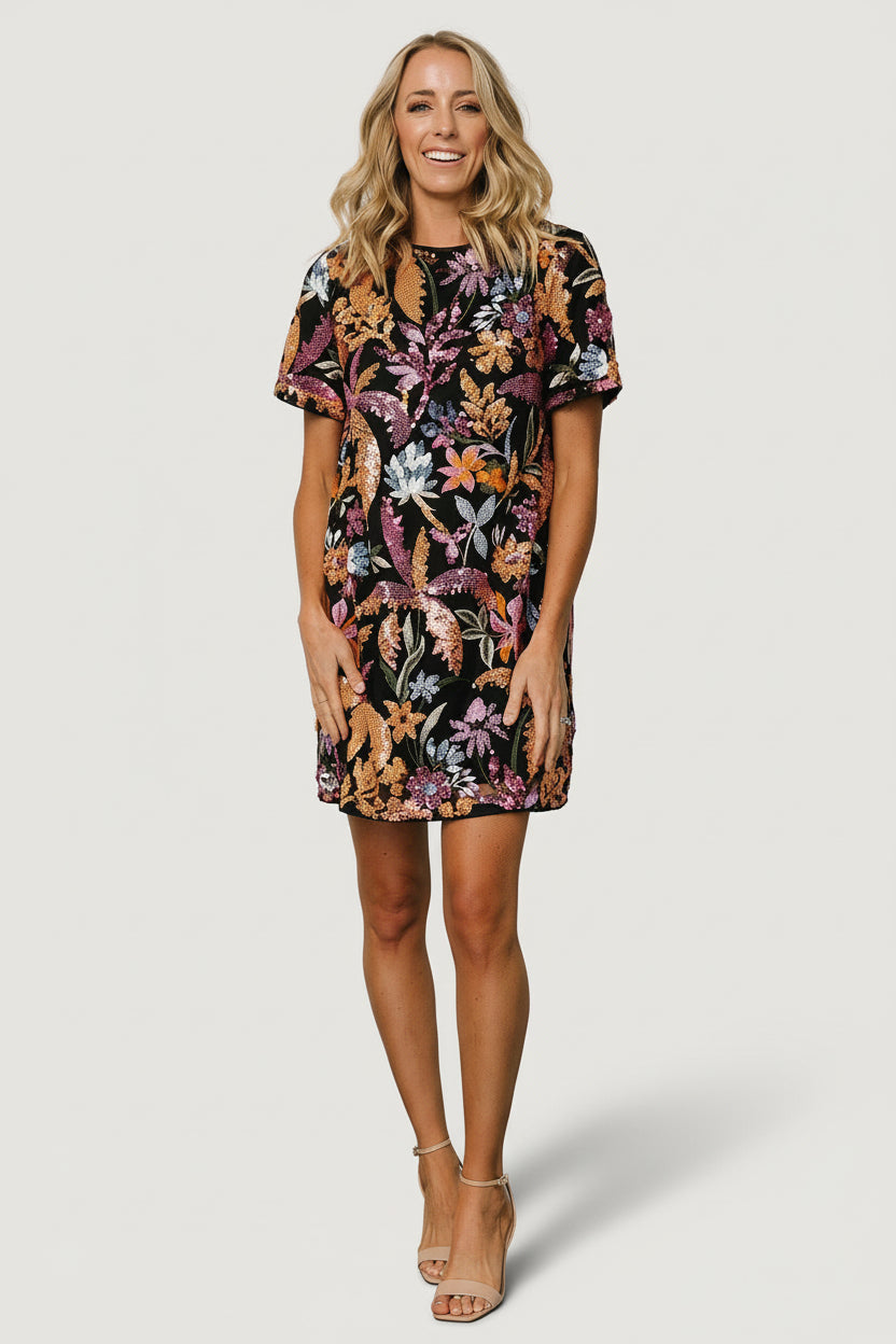 Patricia Sequin Short Dress | Baltic Born Black