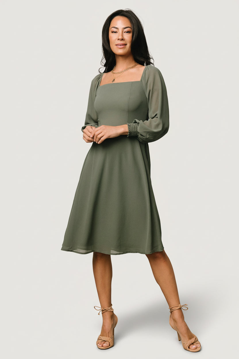 Elise Short Dress | Baltic Born Dark Sage