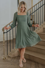 Elise Short Dress | Baltic Born Dark Sage