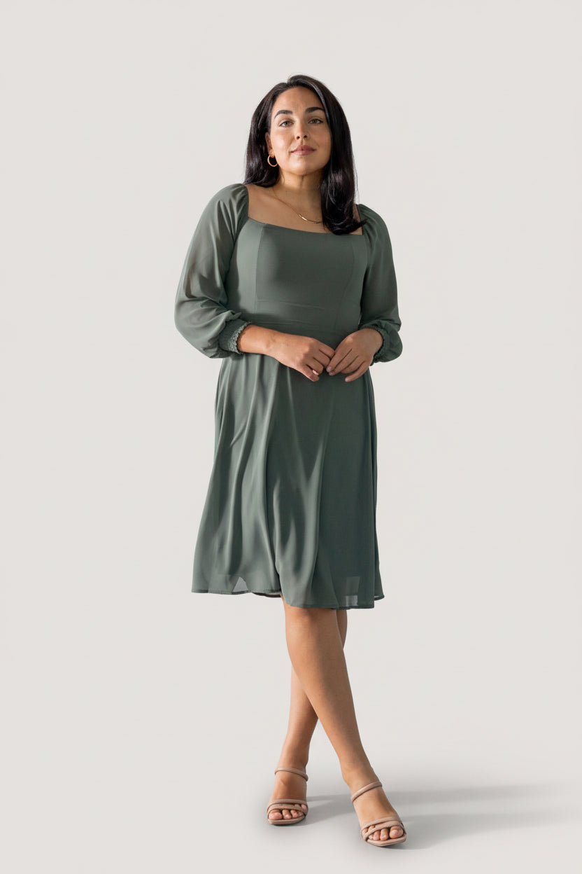 Elise Short Dress | Baltic Born Dark Sage