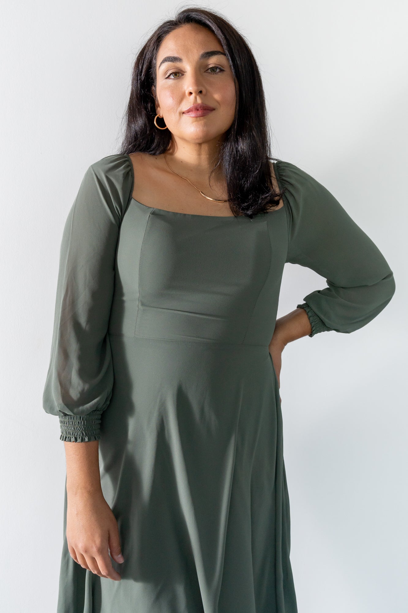 Elise Short Dress | Baltic Born Dark Sage