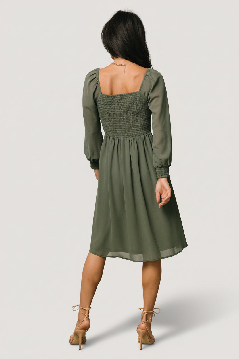 Elise Short Dress | Baltic Born Dark Sage