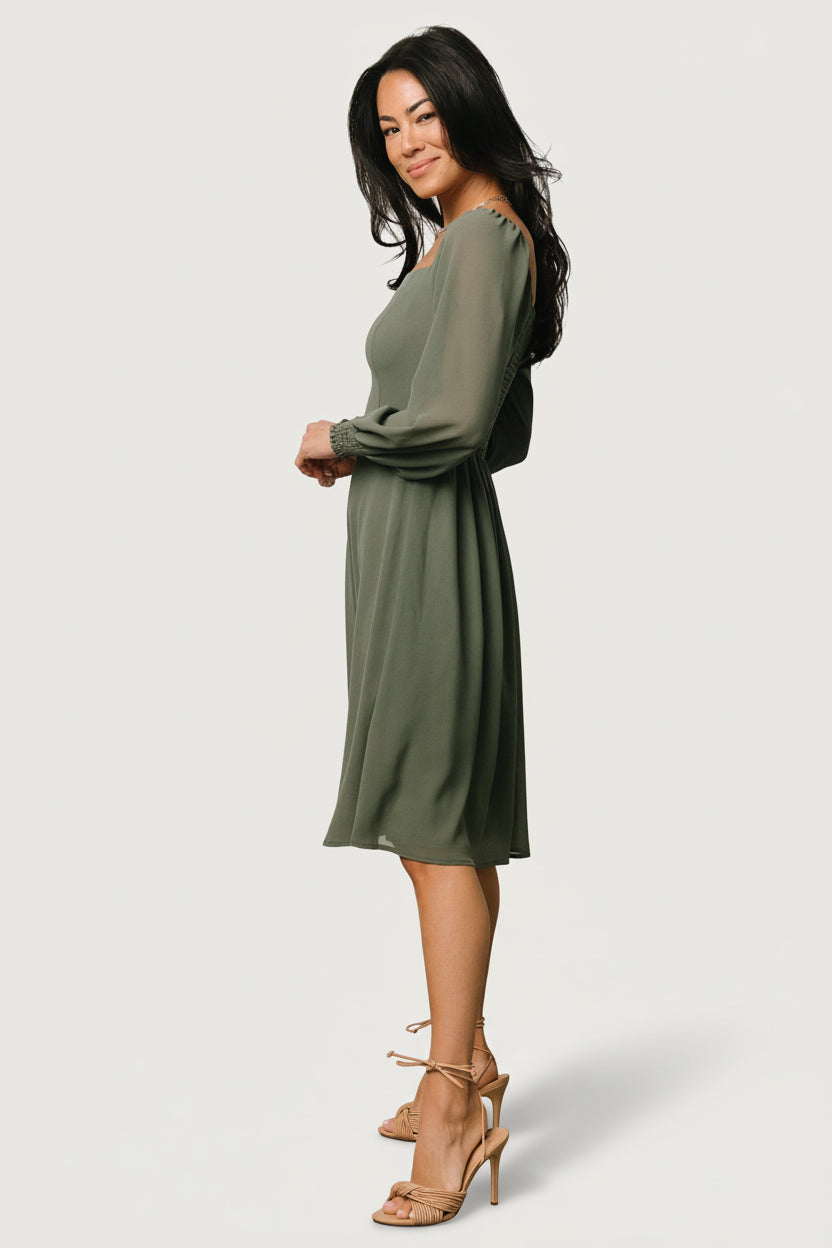 Elise Short Dress | Baltic Born Dark Sage
