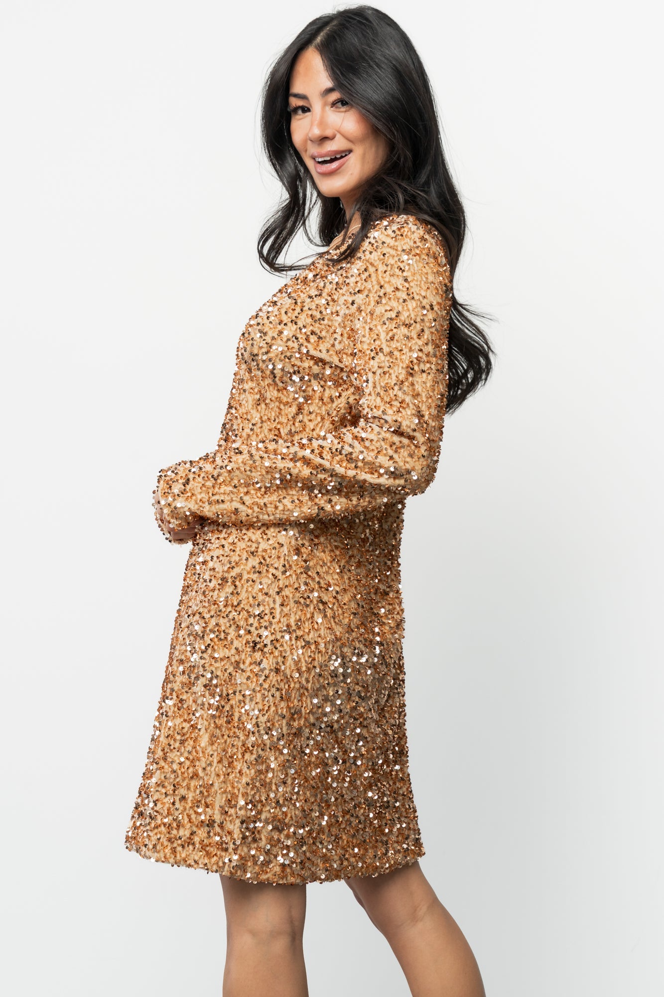 Mira Sequin Short Dress | Baltic Born Gold