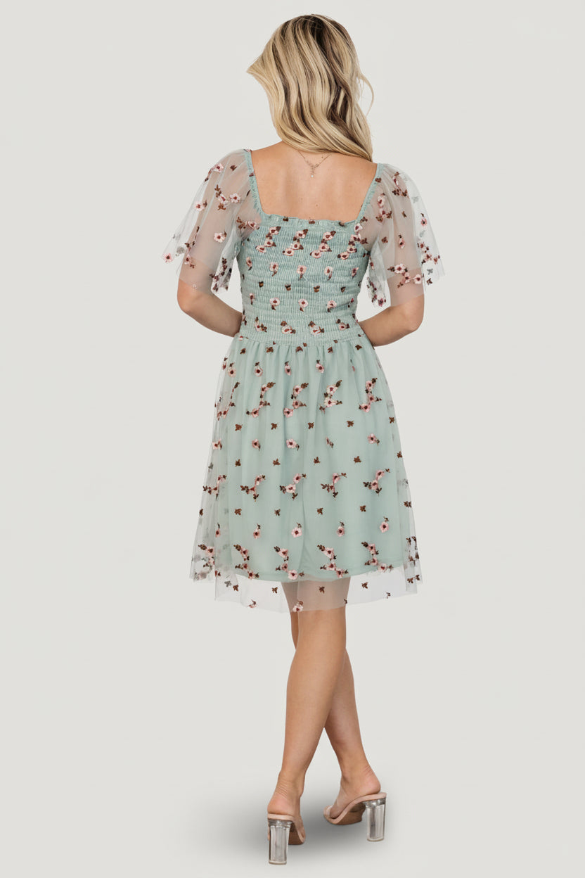 Tivoli Tulle Short Dress | Baltic Born Sage + Pink