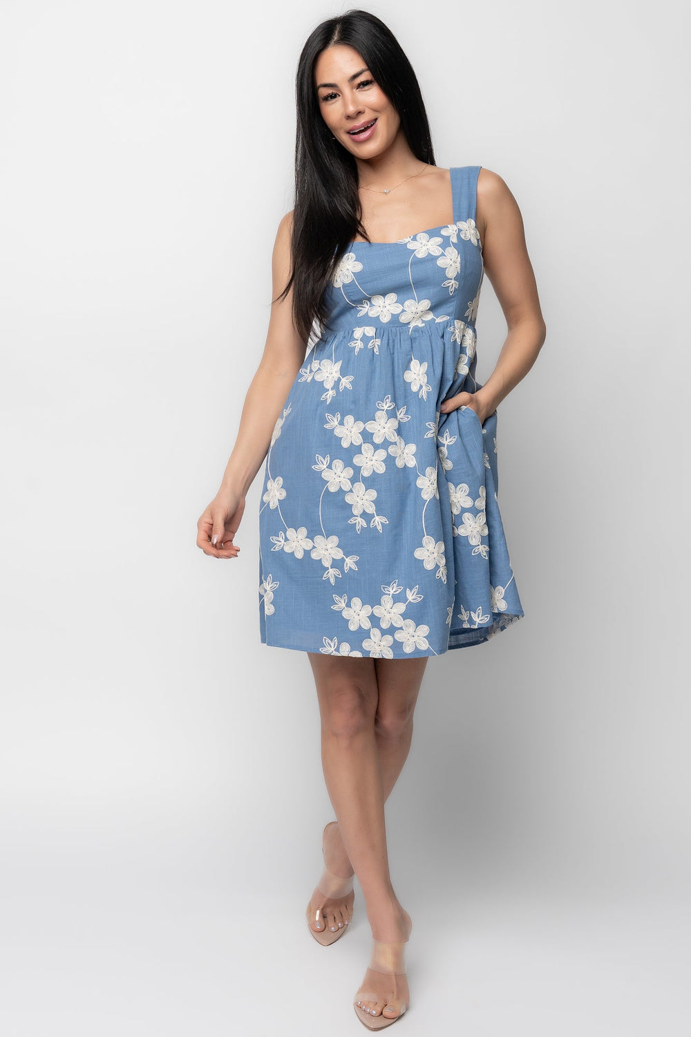 Ivy Short Dress | Baltic Born Blue + White