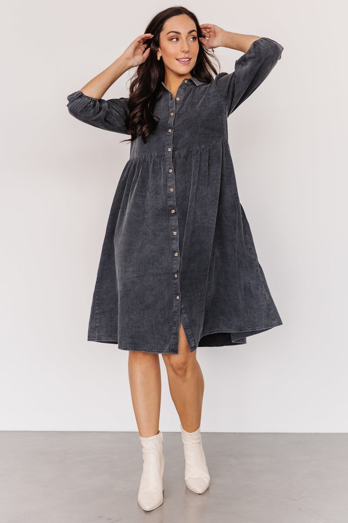 Sari Babydoll Dress | Baltic Born Washed Black