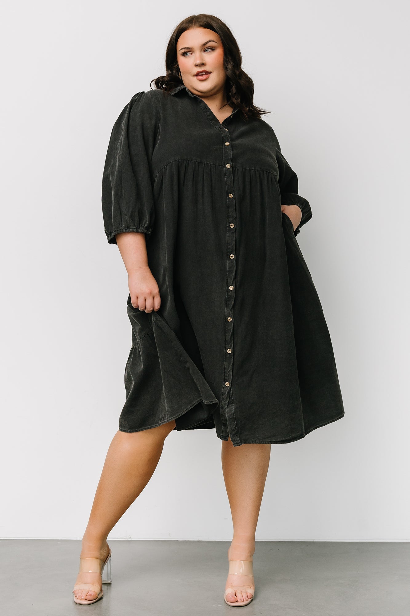 Sari Babydoll Dress | Baltic Born Washed Black