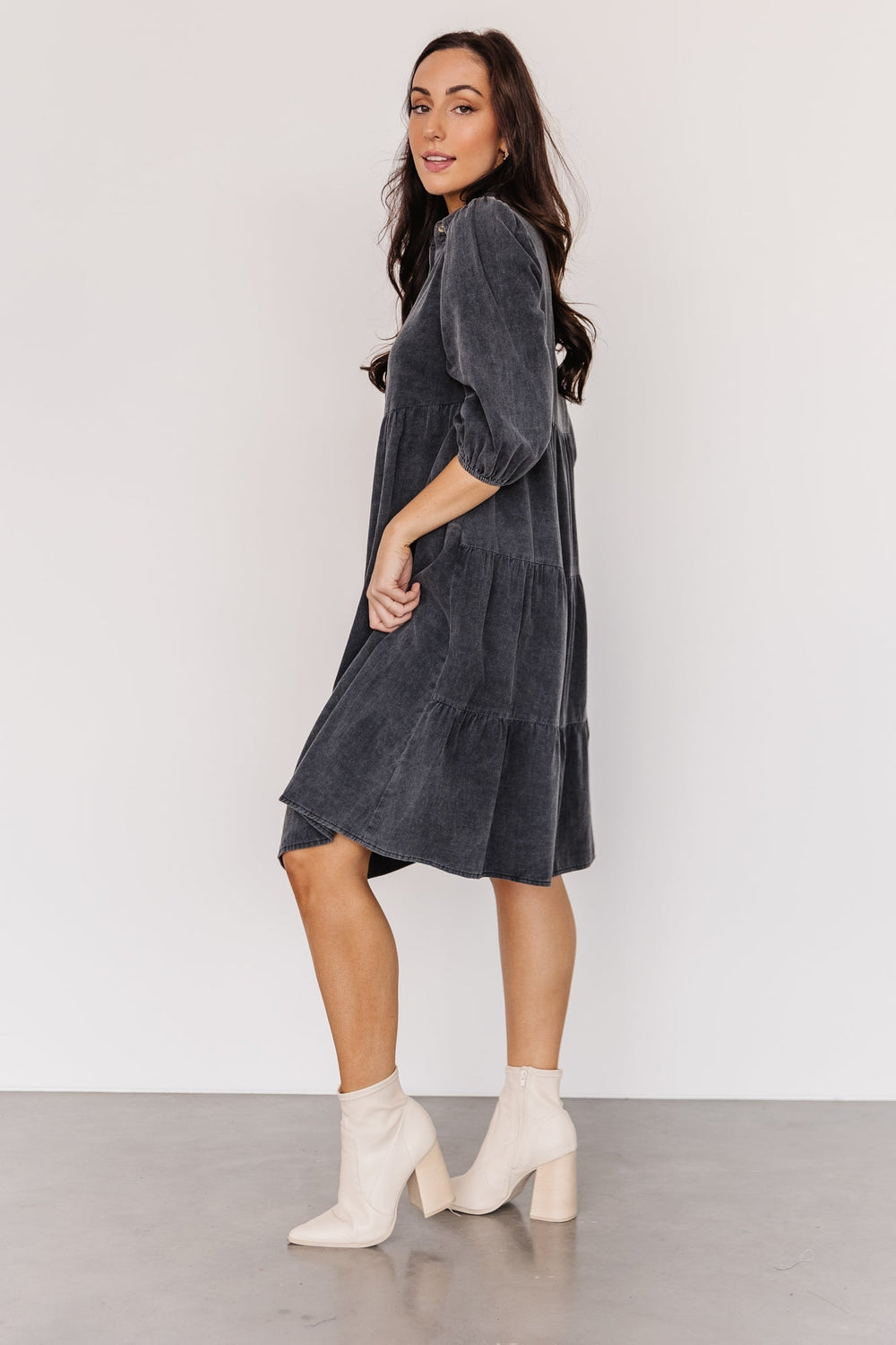 Sari Babydoll Dress | Baltic Born Washed Black