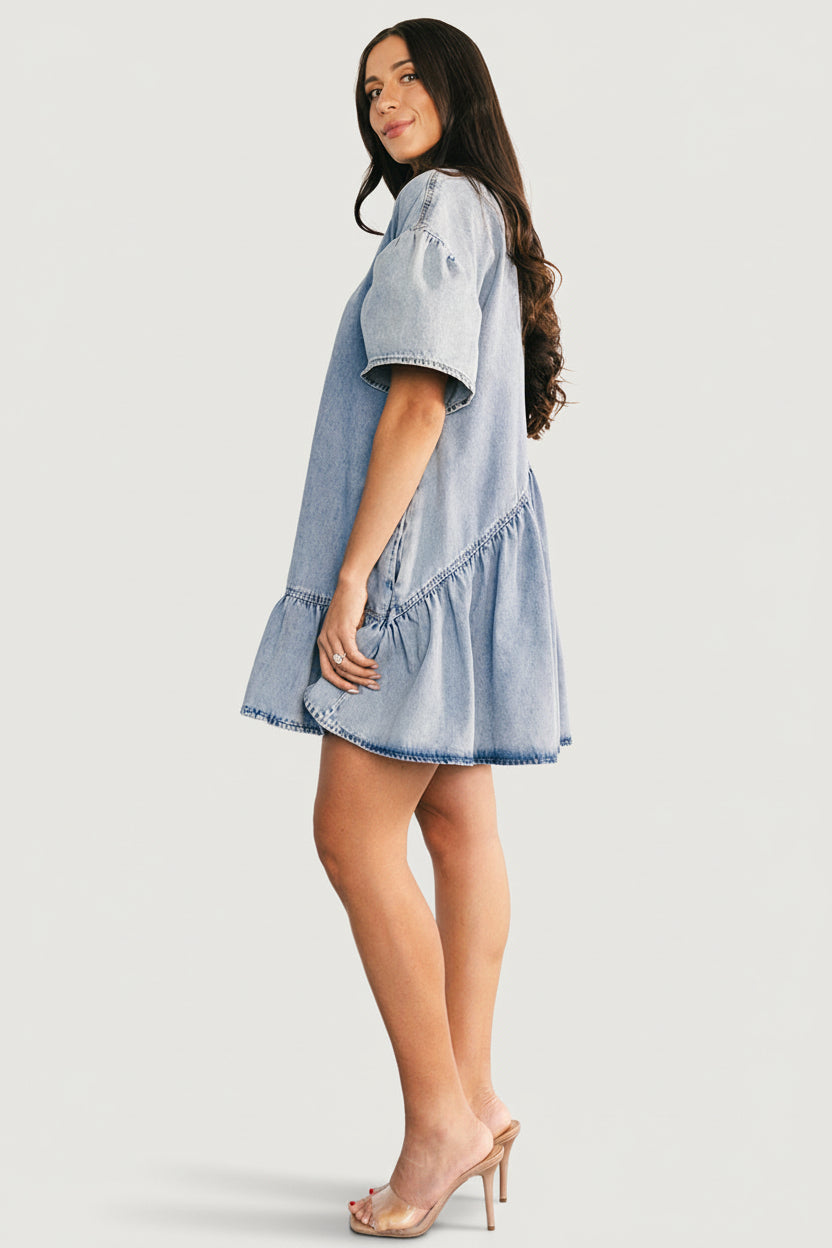 Laguna Short Dress | Baltic Born Light Wash