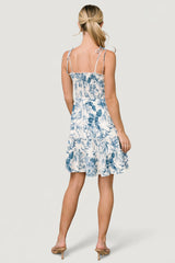 Emelyn Short Dress | Baltic Born Cream + Blue
