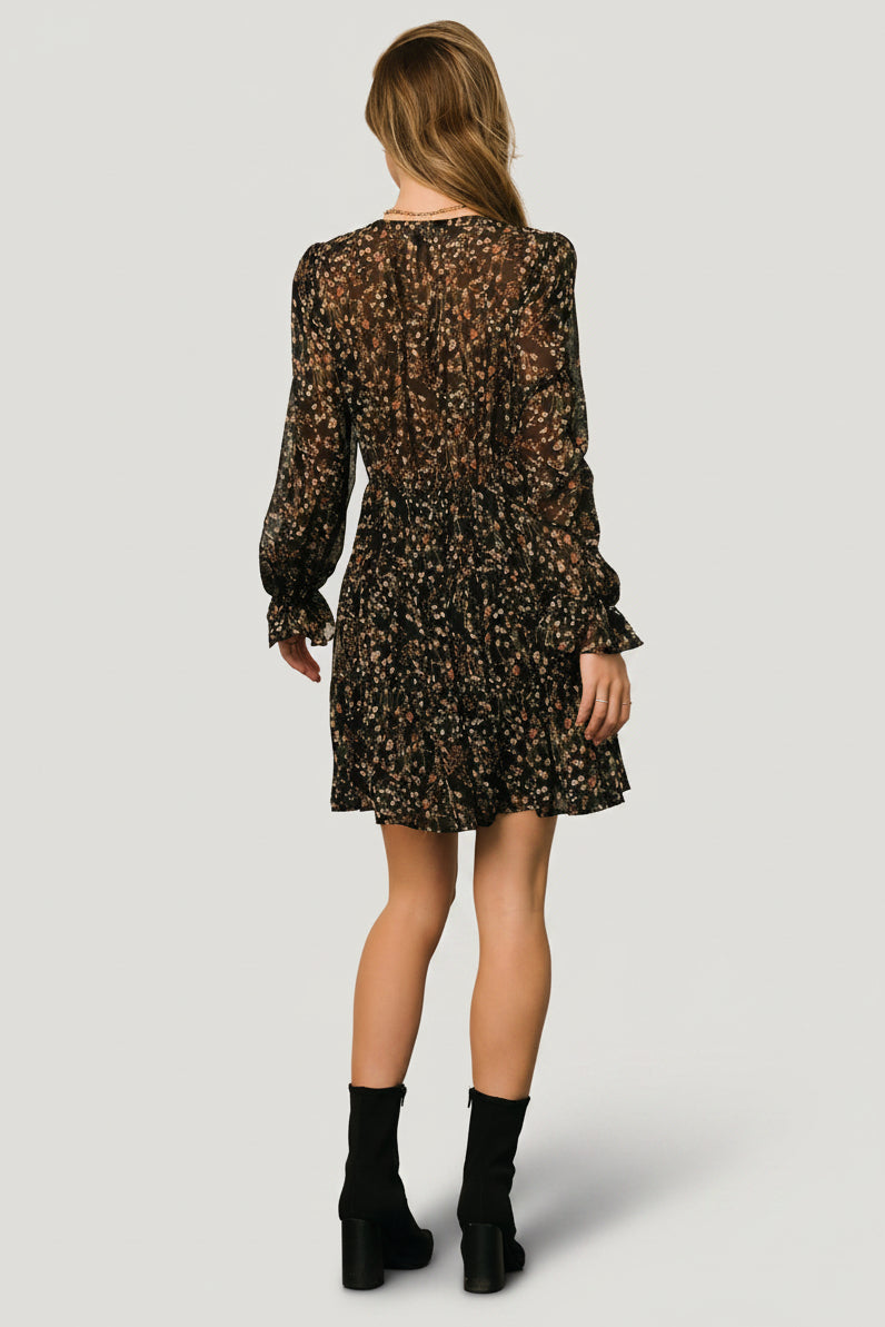 Huxley Tiered Short Dress | Baltic Born Black Multi Floral