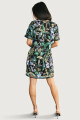 Patricia Sequin Short Dress | Baltic Born Black + Blue Multi