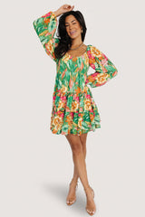 Acapulco Short Dress | Baltic Born Green Multi Print