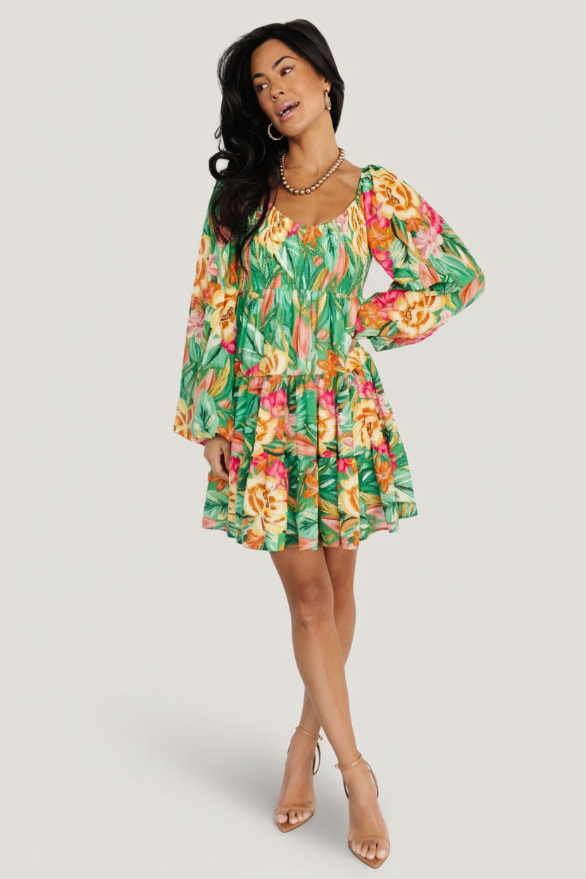 Acapulco Short Dress | Baltic Born Green Multi Print