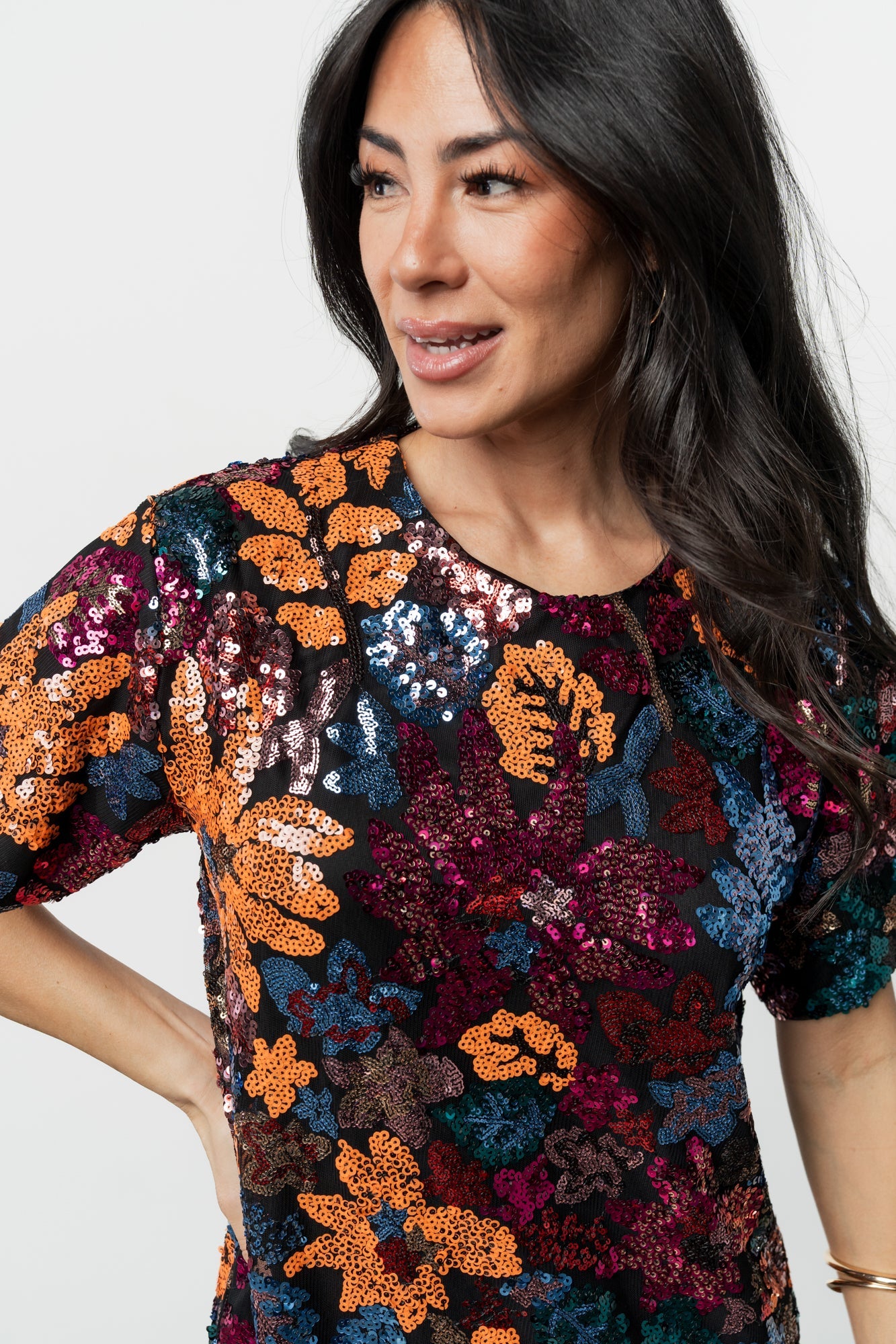 Squires Sequin Short Dress | Baltic Born Black Multi