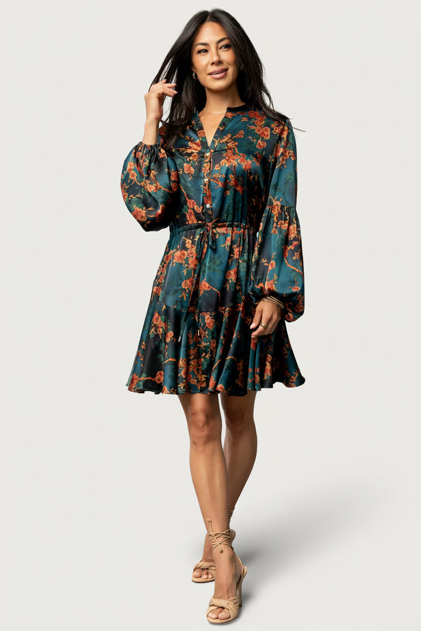 Venice Short Dress | Baltic Born Jade + Copper Floral