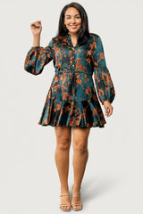 Venice Short Dress | Baltic Born Jade + Copper Floral