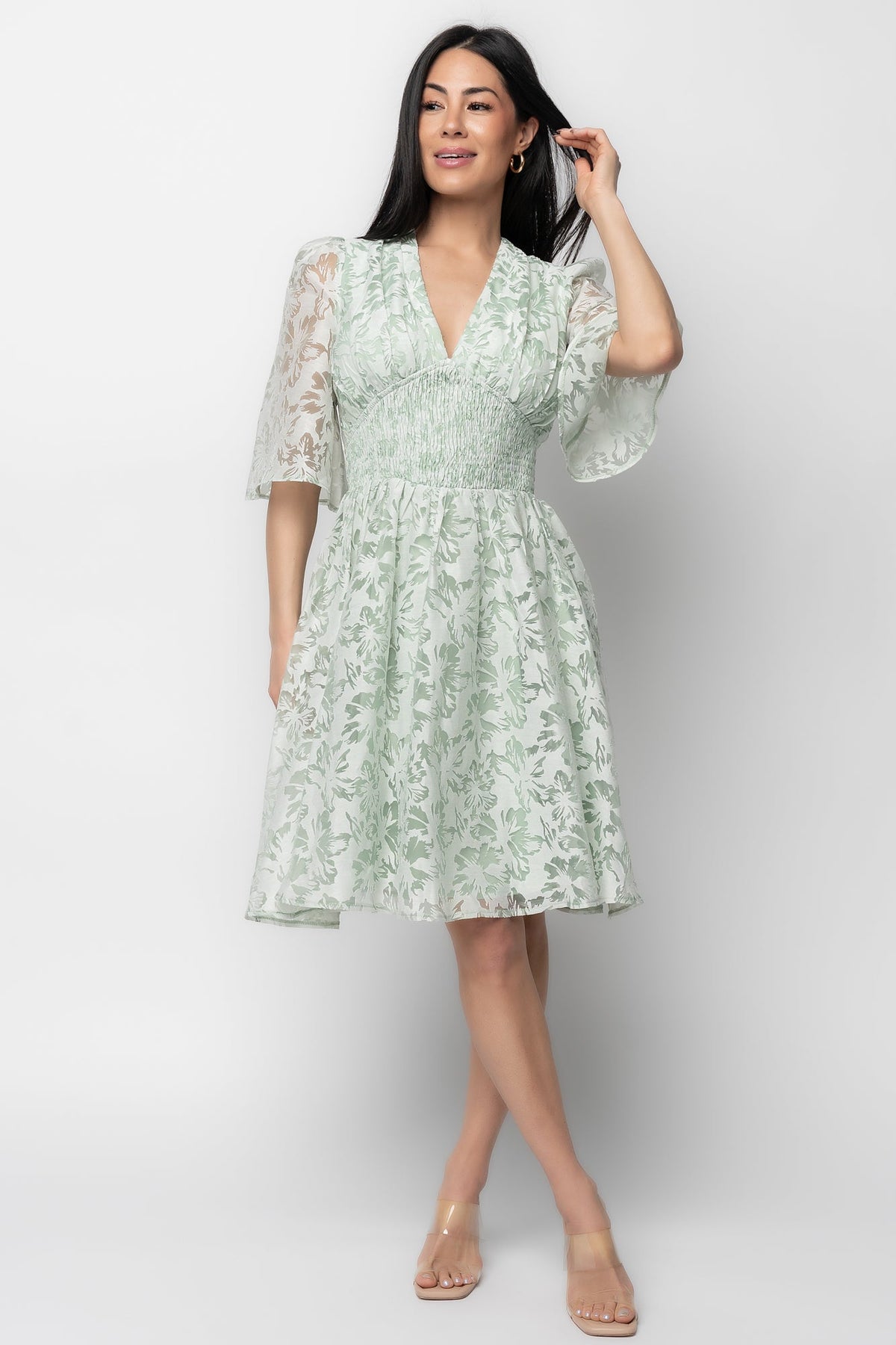 Bonnie Short Dress | Baltic Born Sage Floral