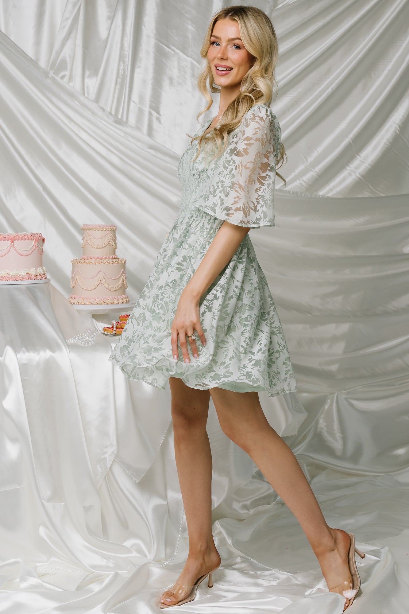 Bonnie Short Dress | Baltic Born Sage Floral