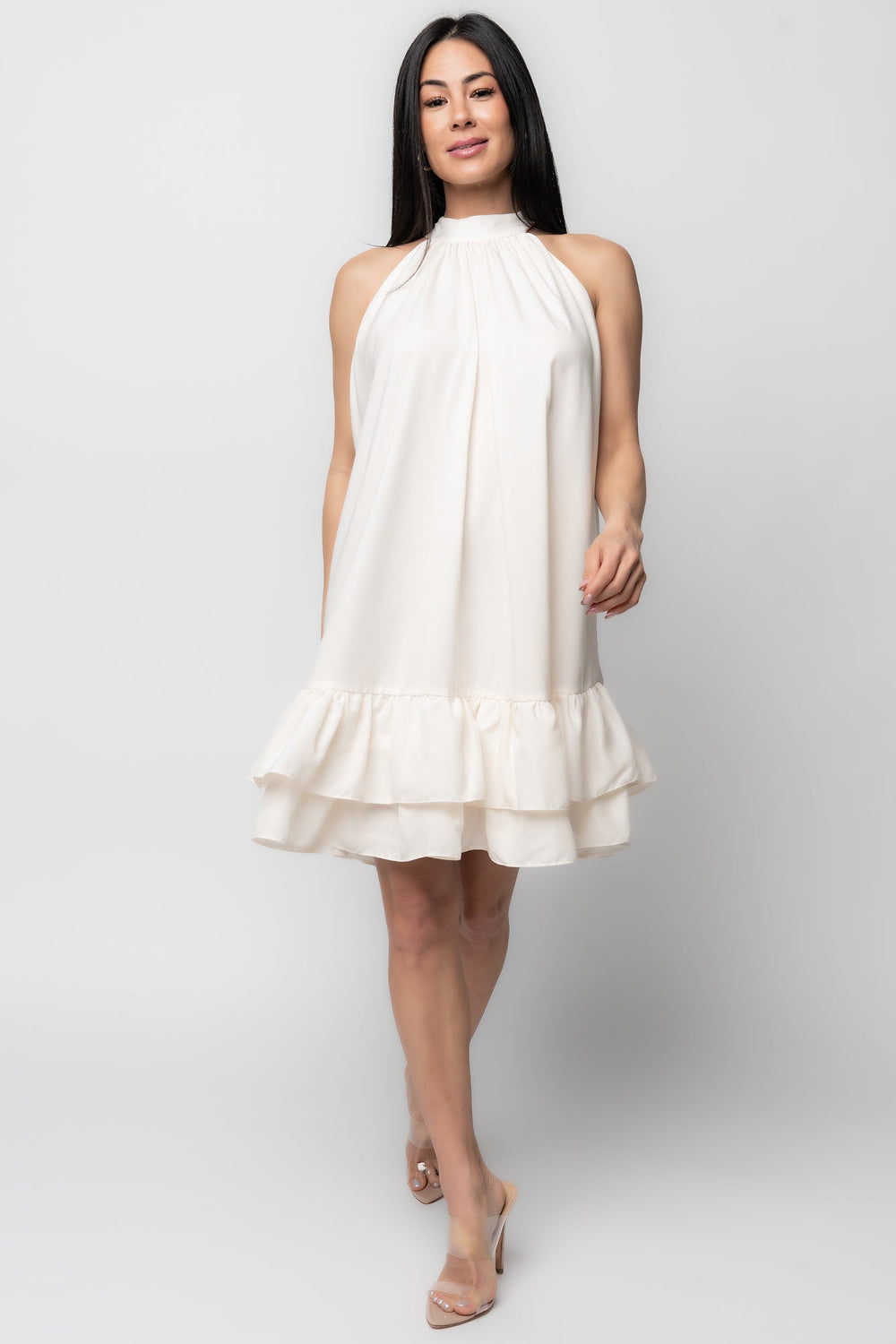Lulu Ruffle Short Dress | Baltic Born Cream
