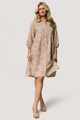 Dakota Babydoll Dress | Baltic Born Taupe Print