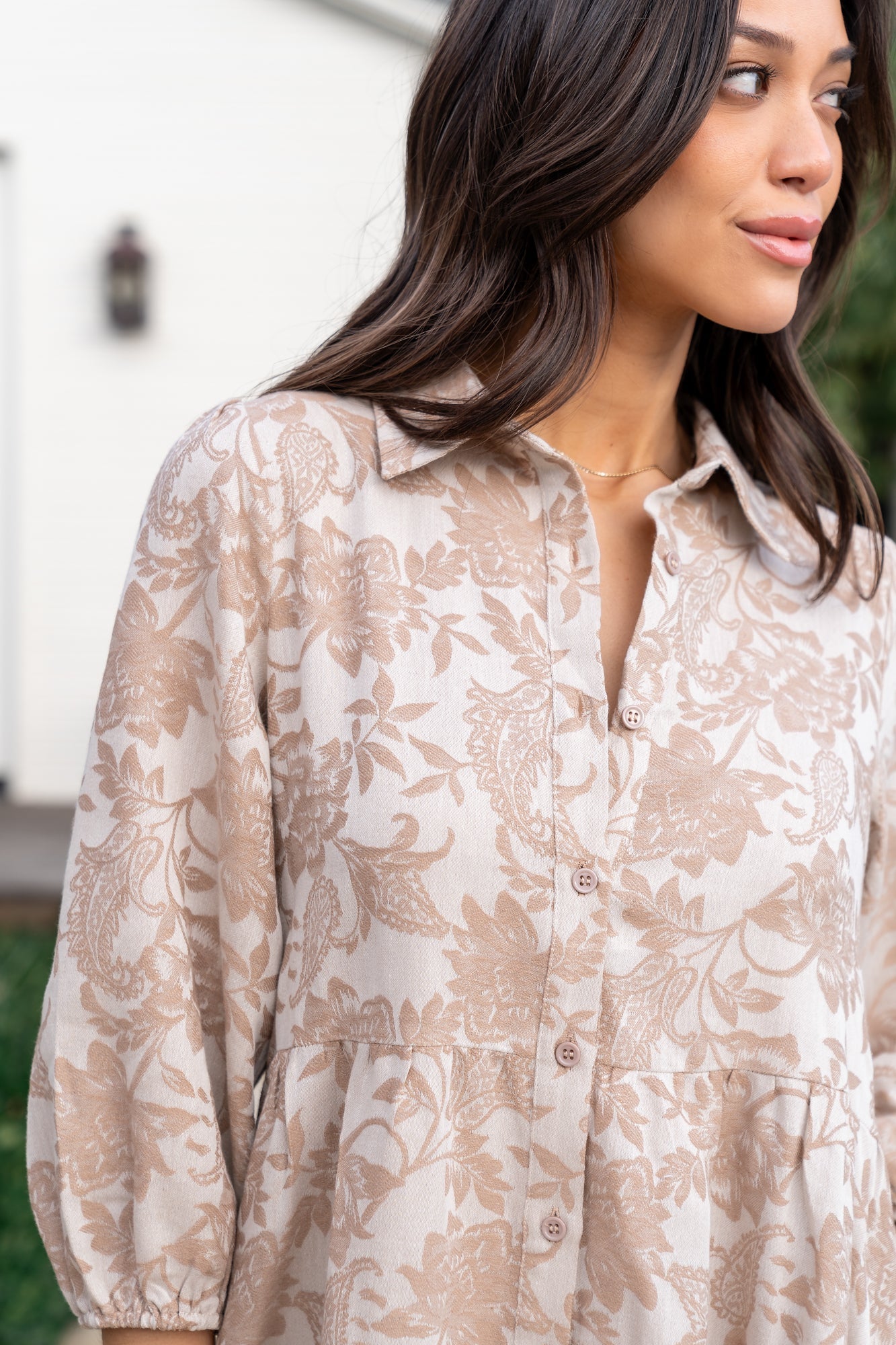 Dakota Babydoll Dress | Baltic Born Taupe Print