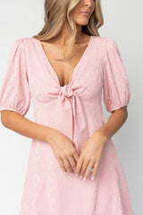 Ginger Tie Short Dress | Baltic Born Pink Stripe