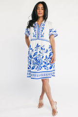 Palomina Short Dress | Baltic Born Cobalt Print