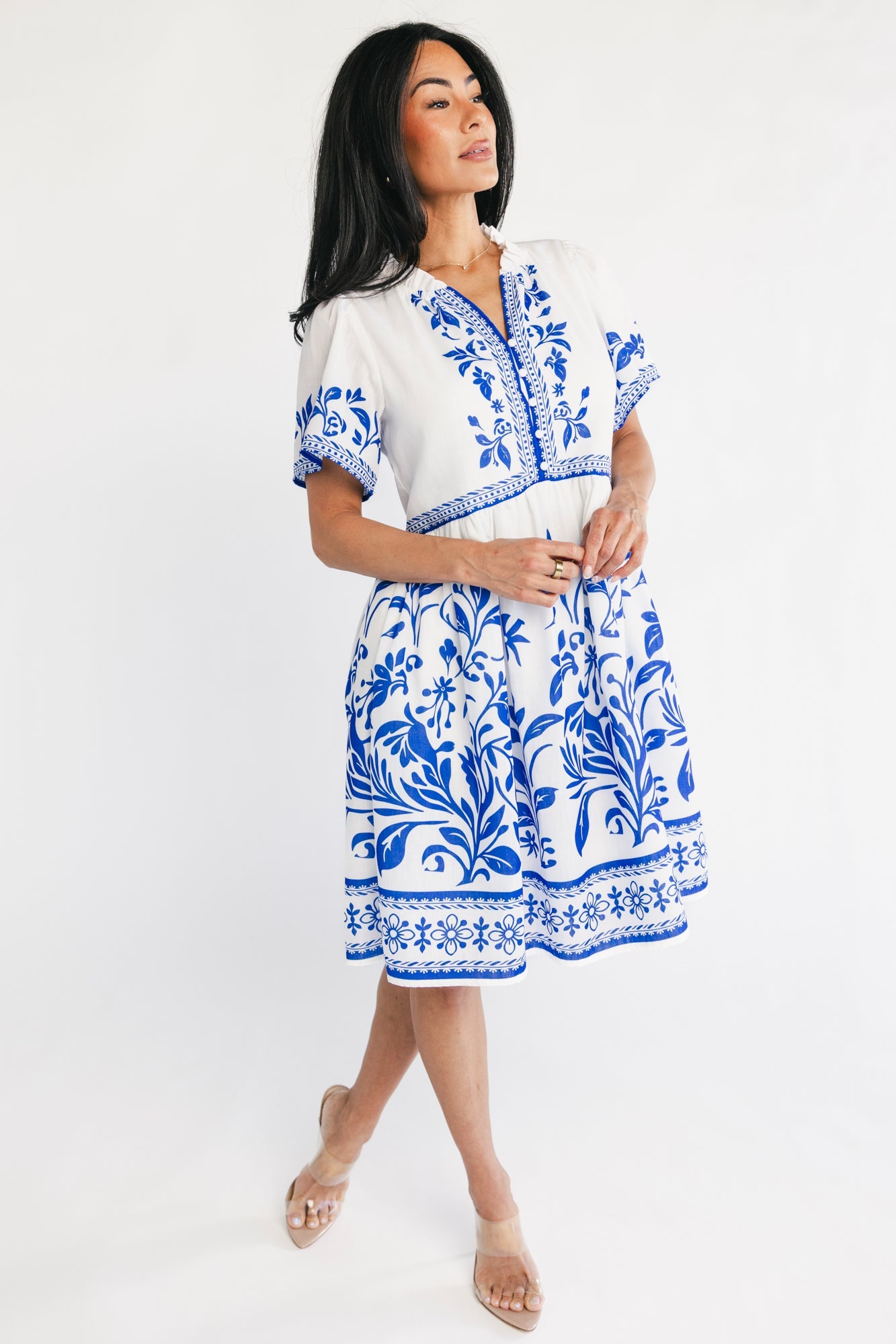 Palomina Short Dress | Baltic Born Cobalt Print