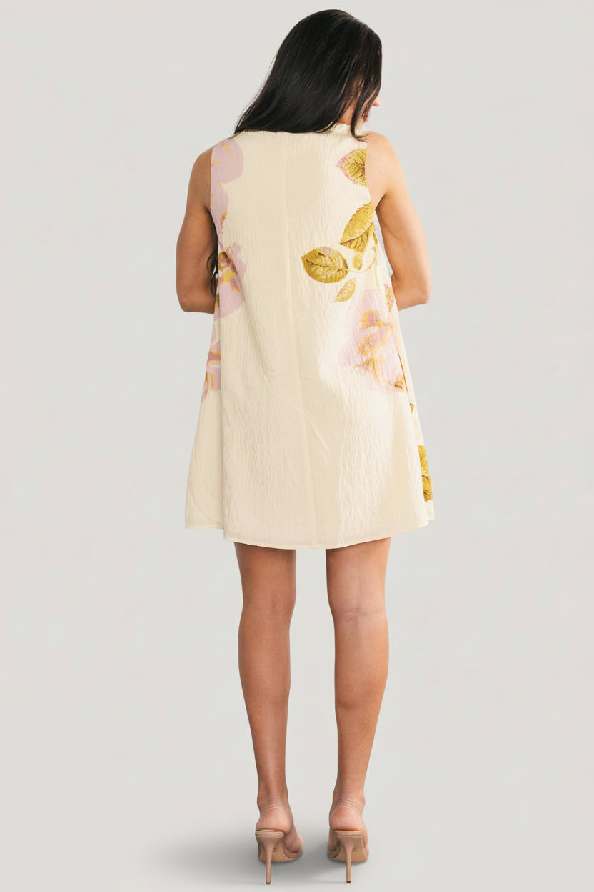 Beatriz Short Dress | Baltic Born Yellow + Pink Floral